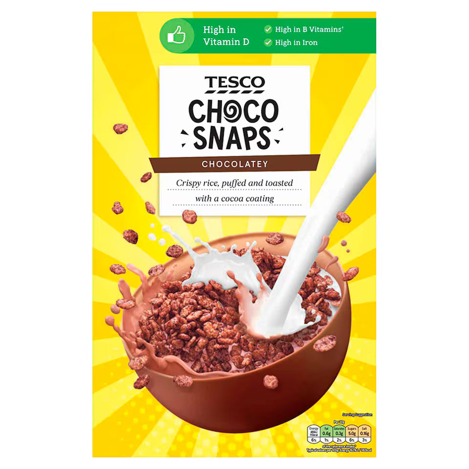 Tesco Choco Snaps Milk Chocolatey Cereal, 500g