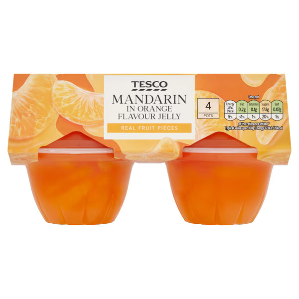 Tesco Mandarin In Orange Flavour Jelly, 4x120g