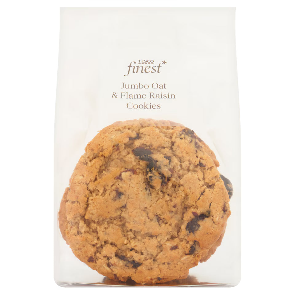 Tesco Finest Jumbo Oat and Flame Raisin Cookies 4 Pack