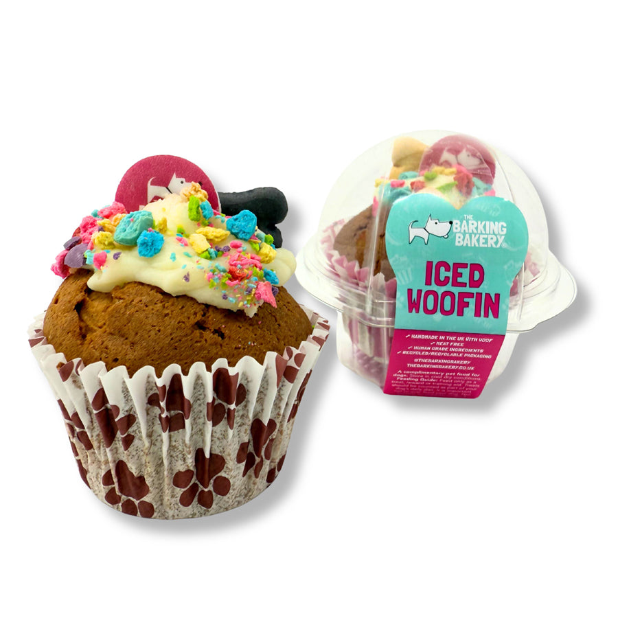 The Barking Bakery Sprinkle Vanilla Woofin with Vanilla Frosting 68g