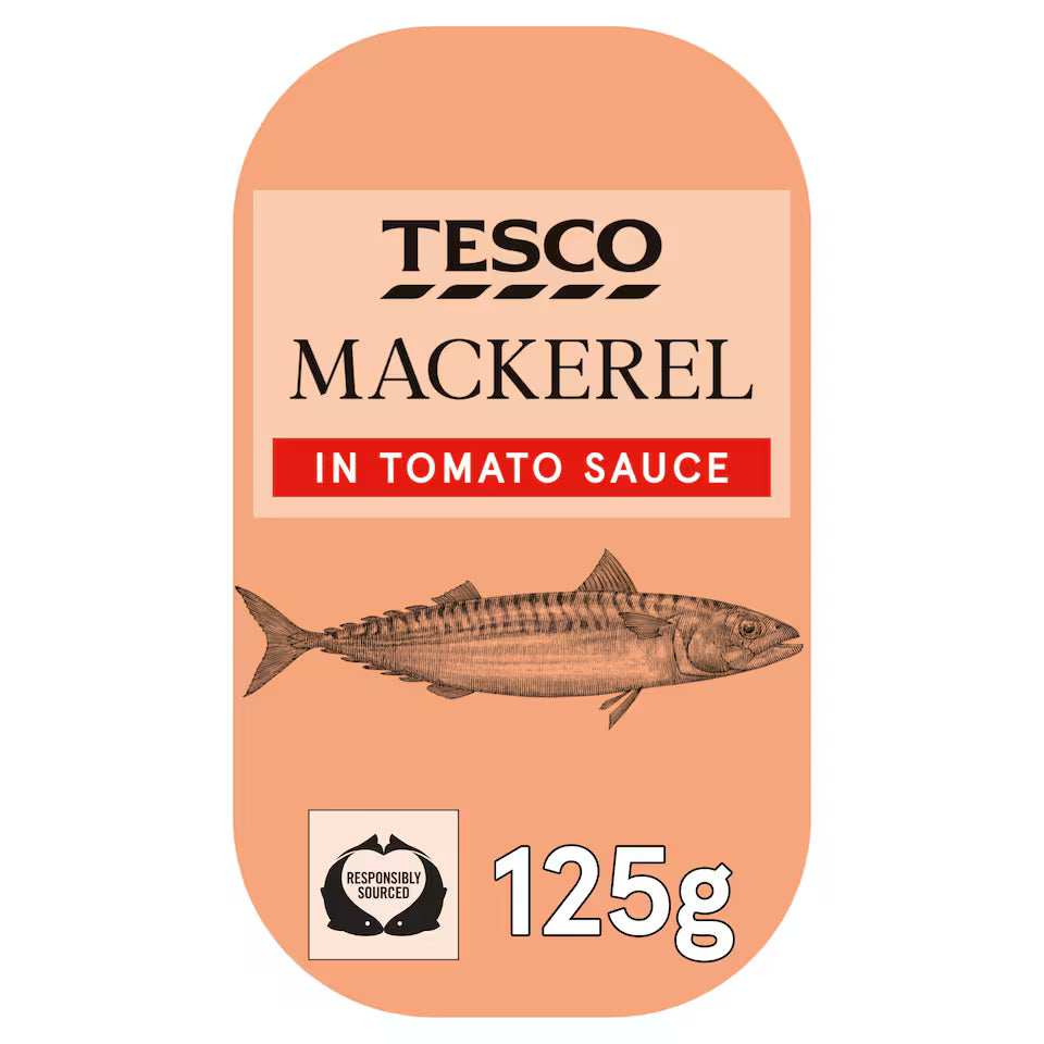 Tesco Skinless Boneless Scottish Mackerel In Tomato Sauce, 125g