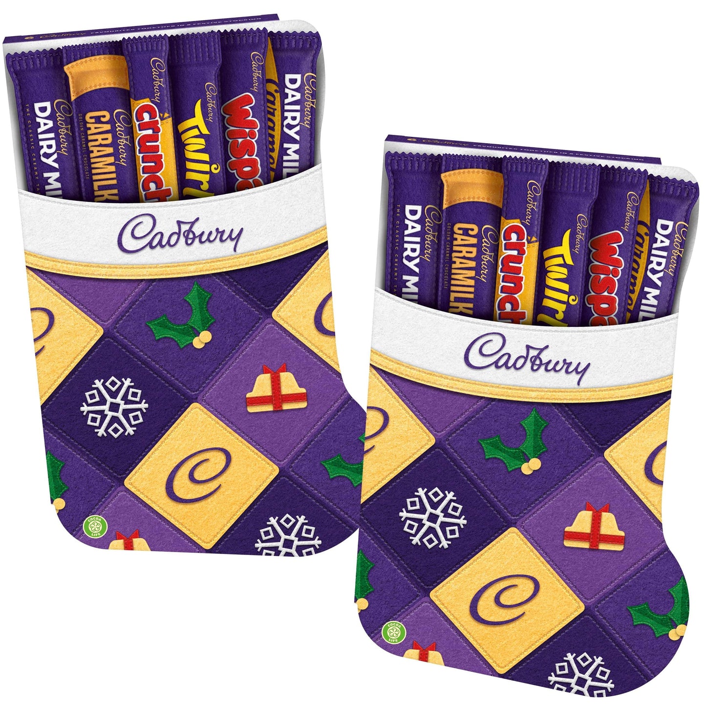 Cadbury Christmas Chocolate Selection Box Stockings 174g Bundle of 2 - By Cadbury Gifts Direct. Great stocking filler, Secret Santa or to put under the tree