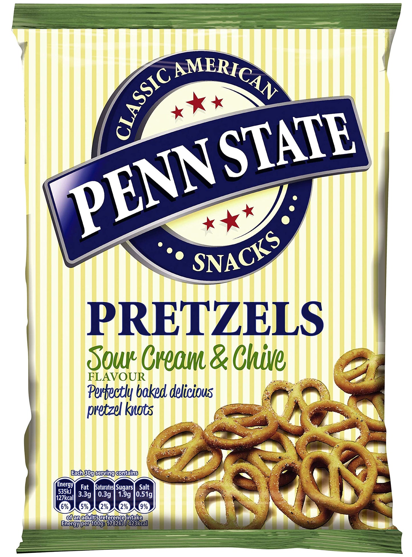 Penn State Sour Cream & Chive Pretzels - 8x175g