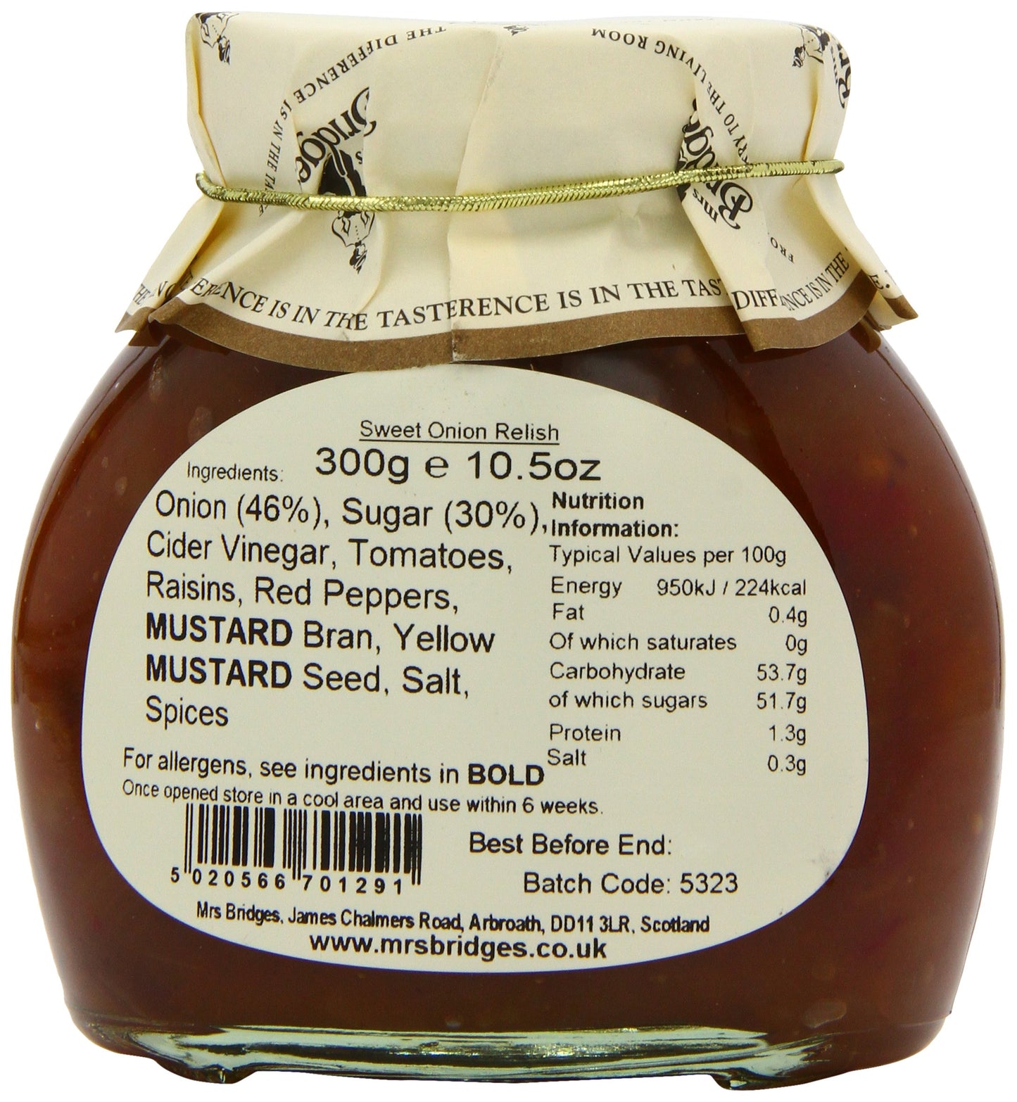 Mackays Mrs Bridges Sweet Onion Relish