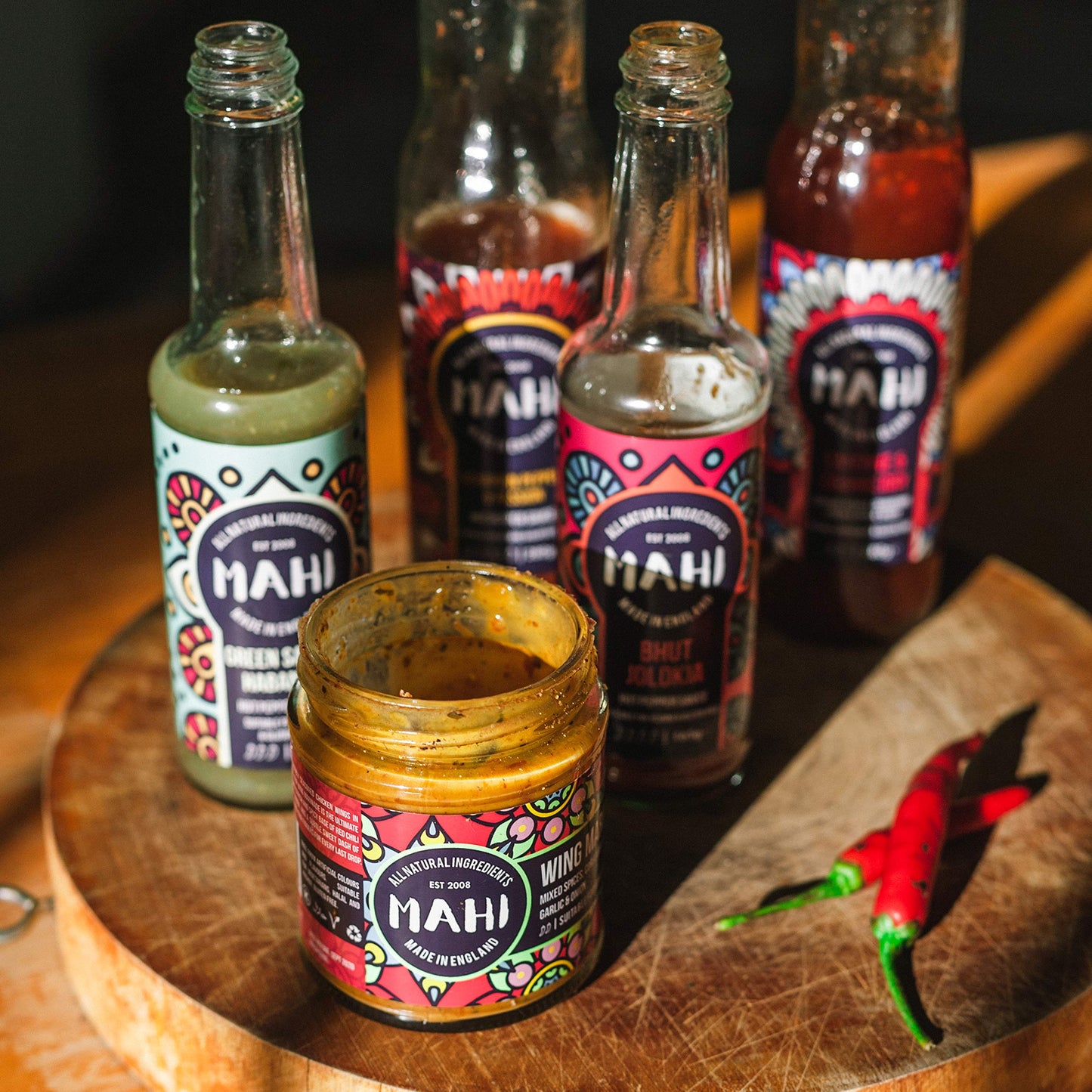 MAHI Chops Marinade Sauce - Medium Spicy Heat, Perfect for BBQs & Every Day, Gluten Free (GF), 200g