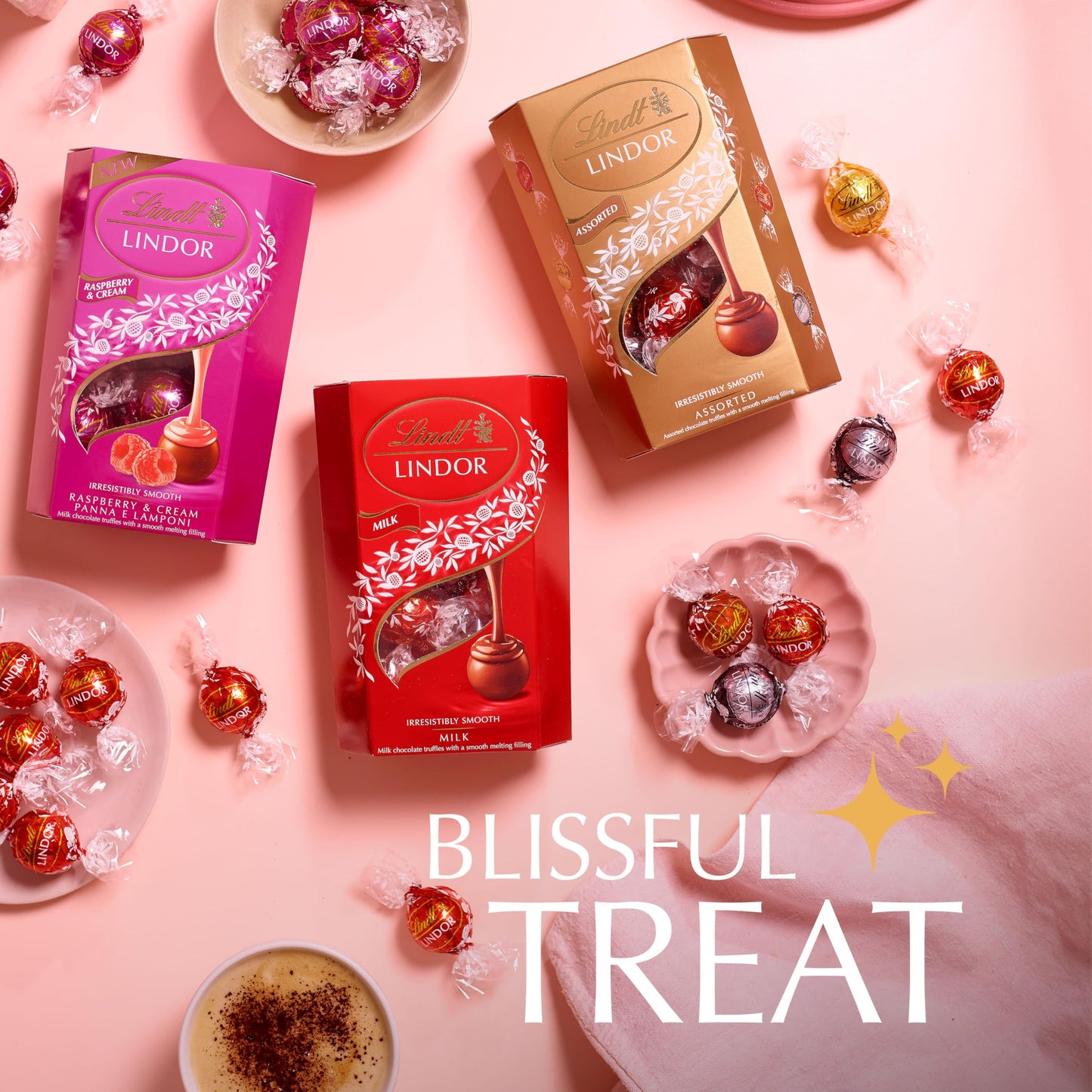 Lindt Lindor Raspberry and Cream Chocolate Truffles – 200g Box (Approx. 16 Balls) – Smooth Filling – Christmas, Gift, Birthday, Congratulations Treat