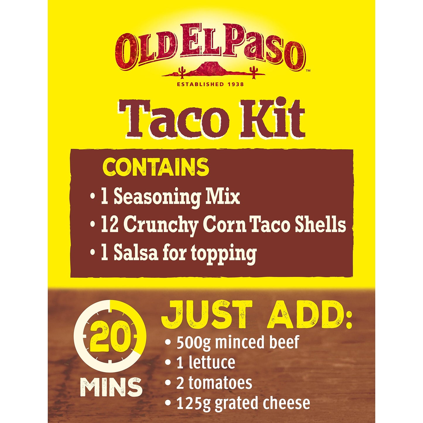 Old El Paso Mexican Crunchy Taco Kit with Garlic and Paprika, 308 g