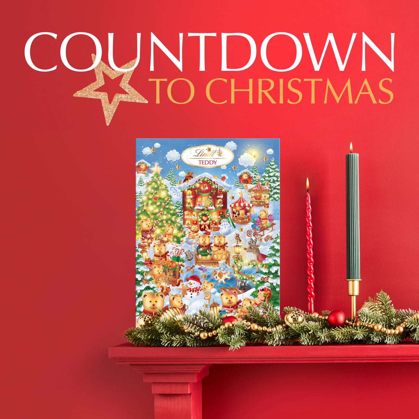 Lindt Teddy Winter Wonderland Advent Calendar 2025 – Medium 170g – 24 Milk & White Chocolates – Gift for Him & Her