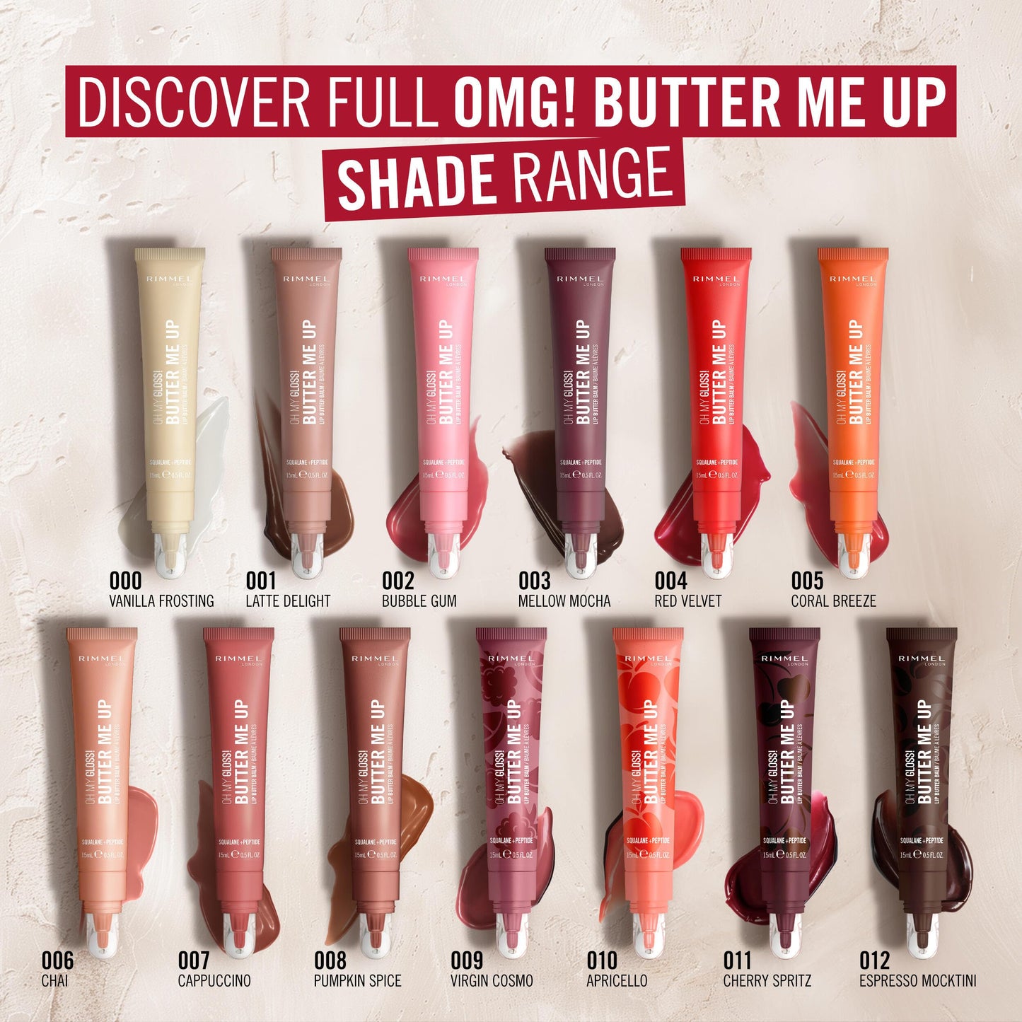 Rimmel Oh My Gloss! Butter Me Up Moisturising Lip Butter Balm Glossy Tint
