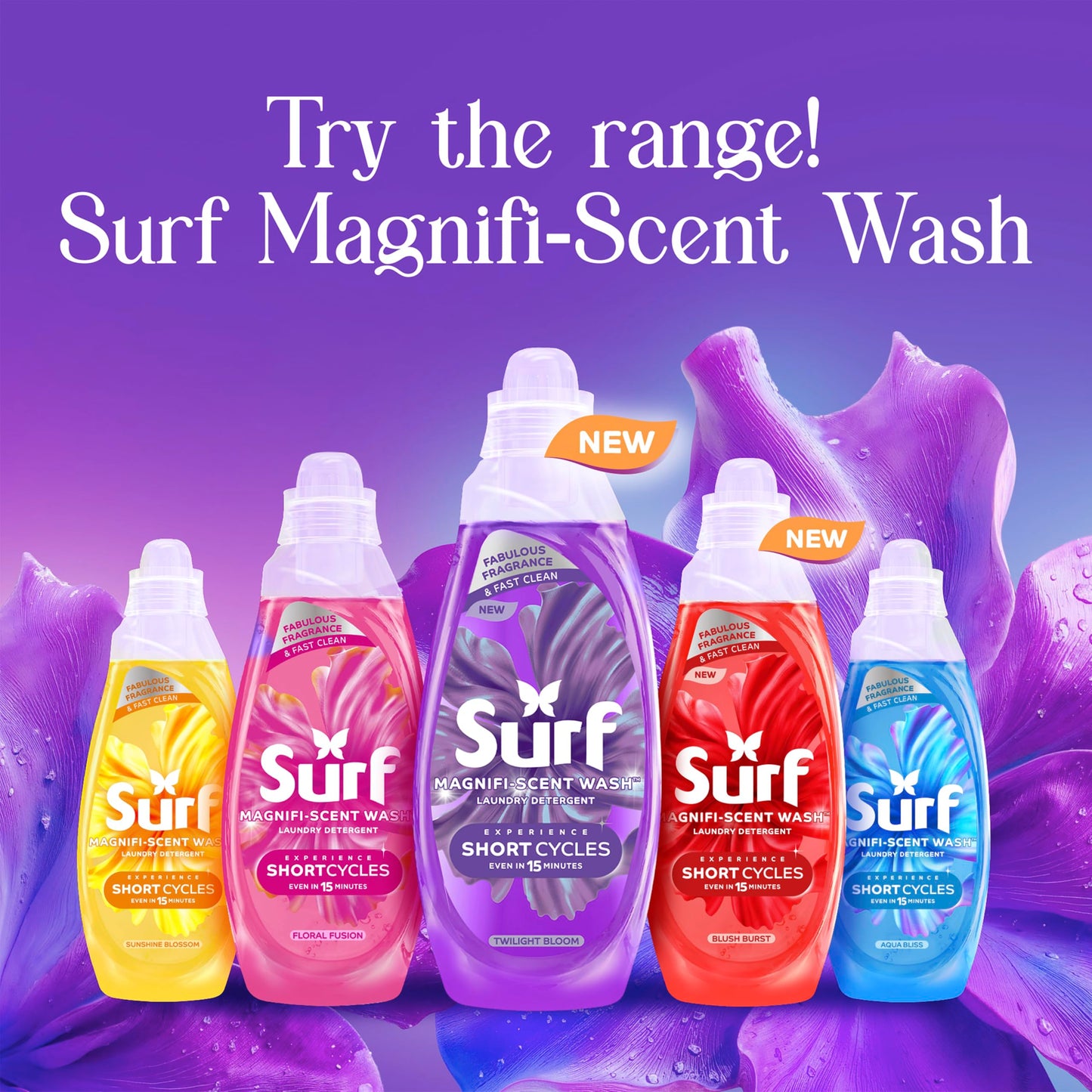 Surf Magnifi-Scent Quick Wash Twilight Bloom, 31 Washes (837 ml) - Laundry Detergent Washing Liquid, Fast & Fabulous Fragrance, Ideal for Short Cycles