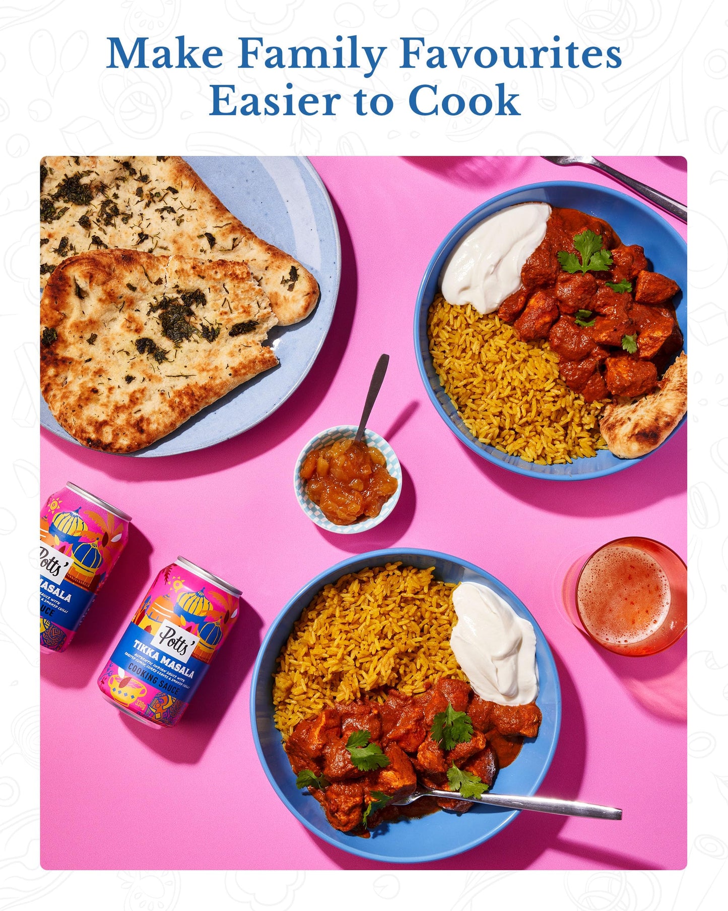 Potts’ Tikka Masala Sauce in Can, Curry Sauce Cans for Vegan & Traditional Meals Made with Roasted Cumin, Curry Leaves, & Smoked Chilli - Easy Open Can, Ready to Use Stock