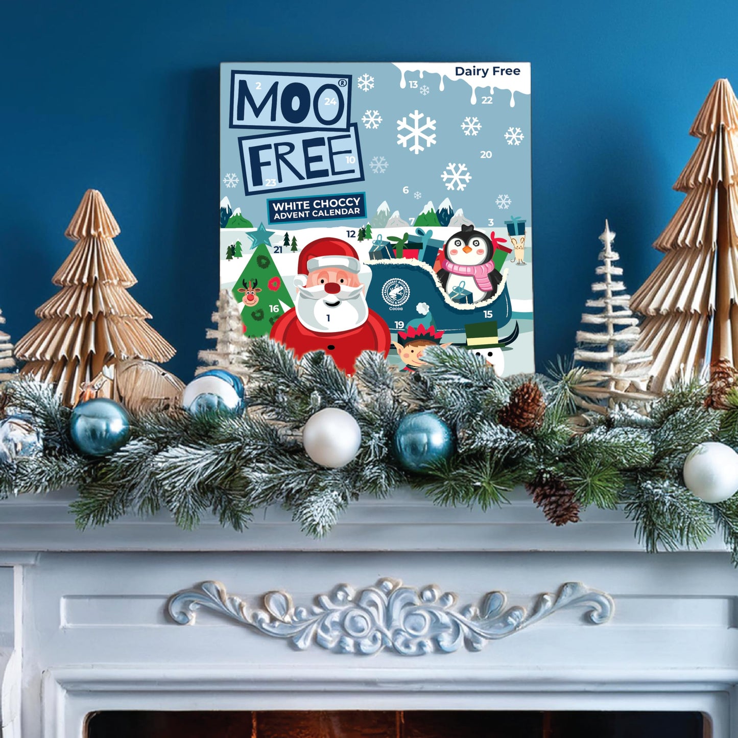 Moo Free Alternative to White Chocolate Advent Calendar - Dairy Free, Gluten Free, Soya Free - 70g