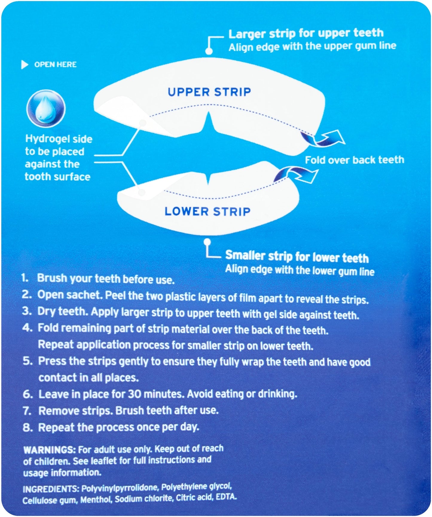 Wisdom Intense White - Teeth Whitening Strips (6 Shades Whiter in 7 Days)