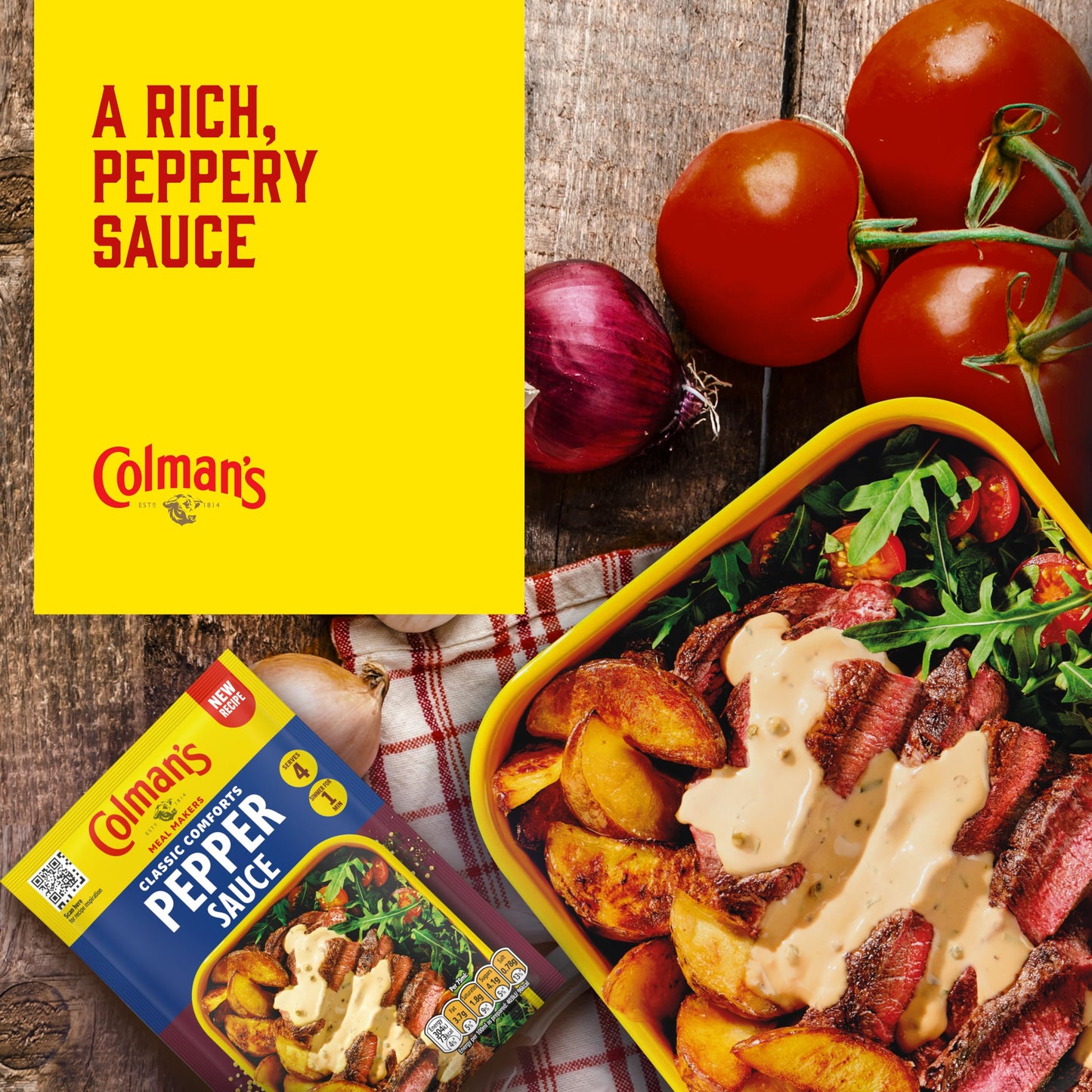 Colman's Classic Comforts Pepper Sauce Sauce Mix perfect with a juicy steak with a blend of herbs and spices 22 g