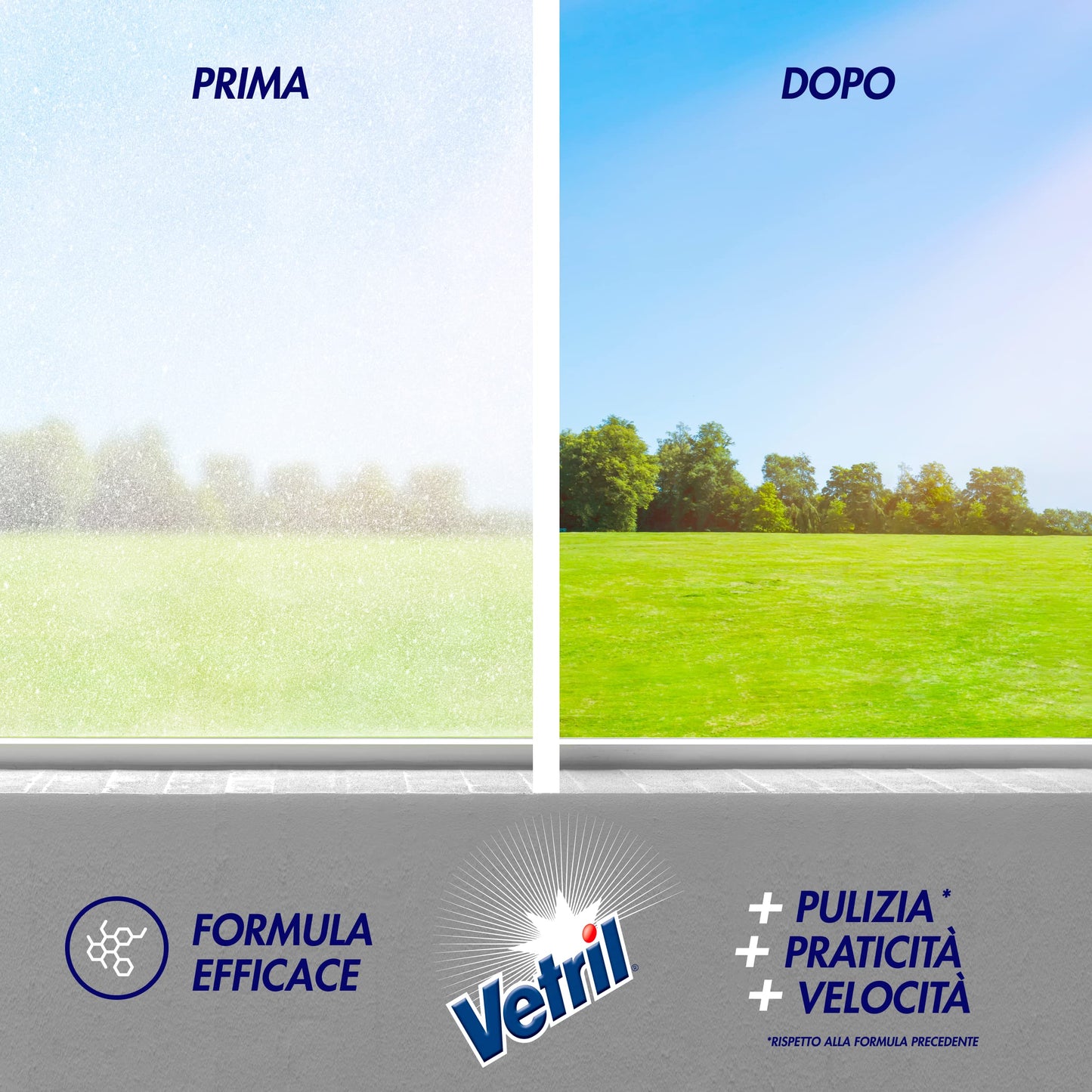 Vetril – Ammonia, Detergent for Glass and multiuoso Without Stains – 650 ml