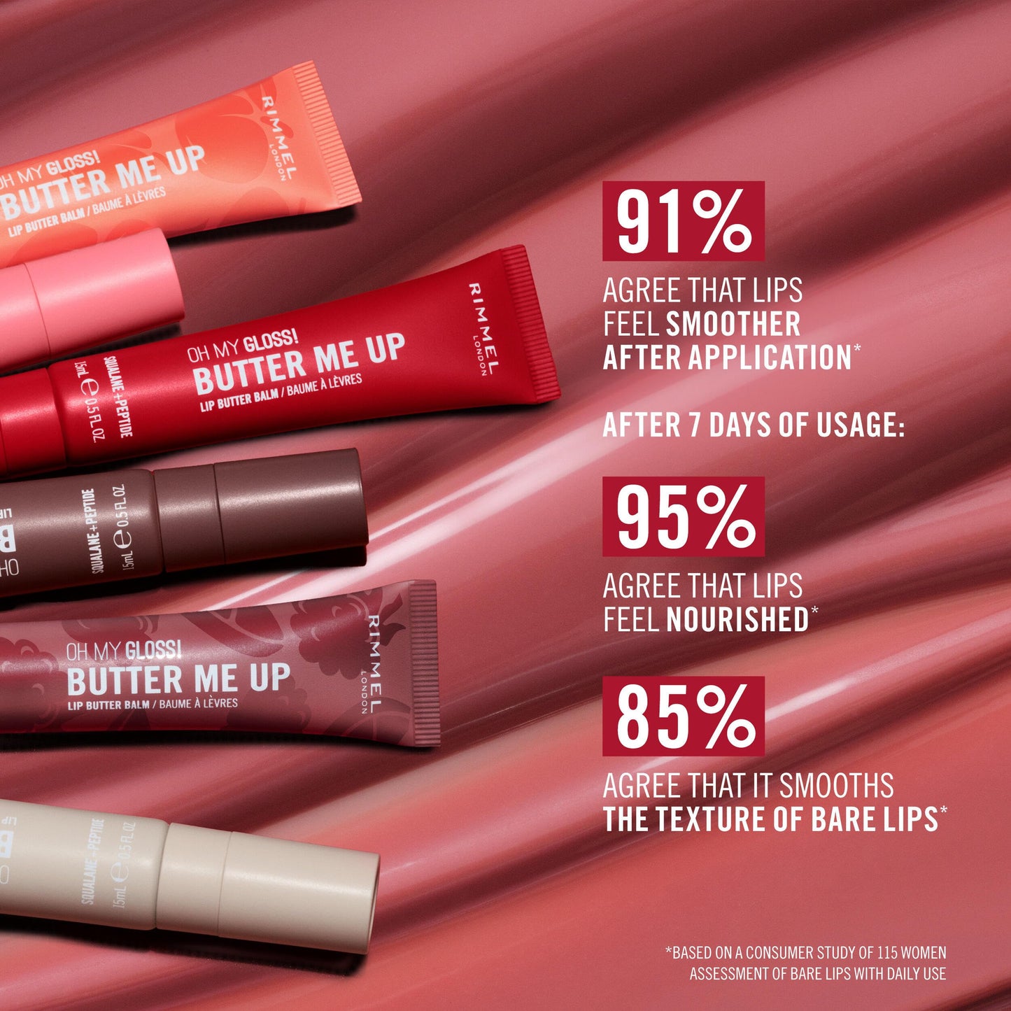 Rimmel Oh My Gloss! Butter Me Up Moisturising Lip Butter Balm Glossy Tint