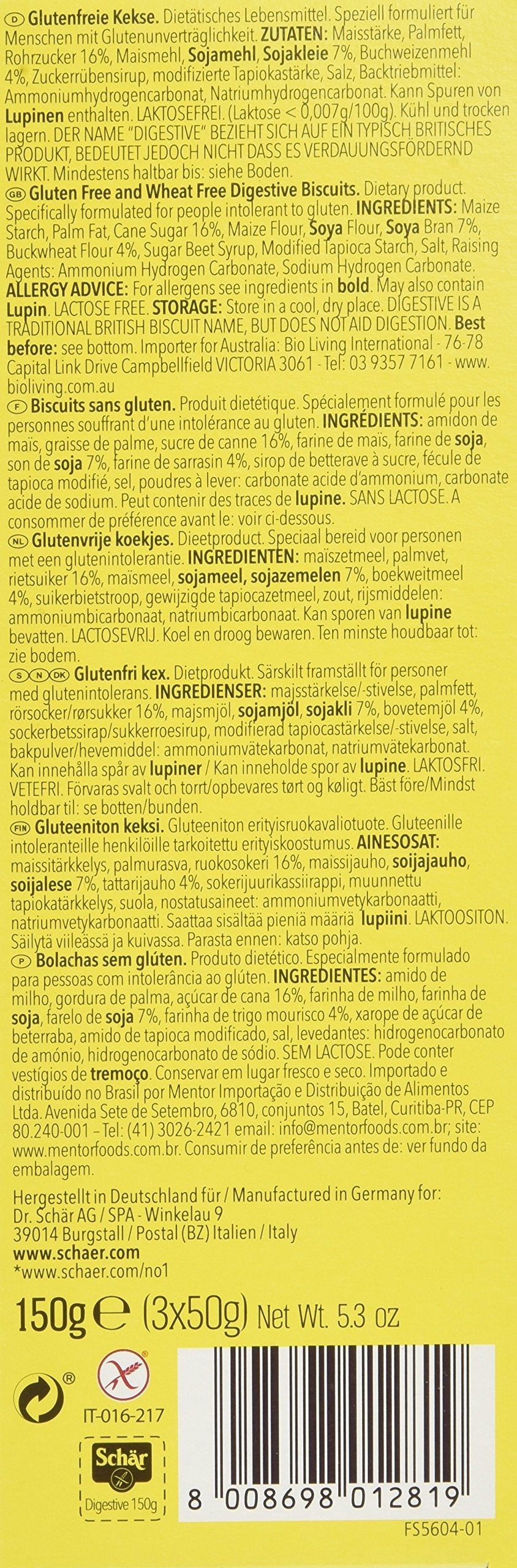 Schar Digestive Biscuits 150 g Parent