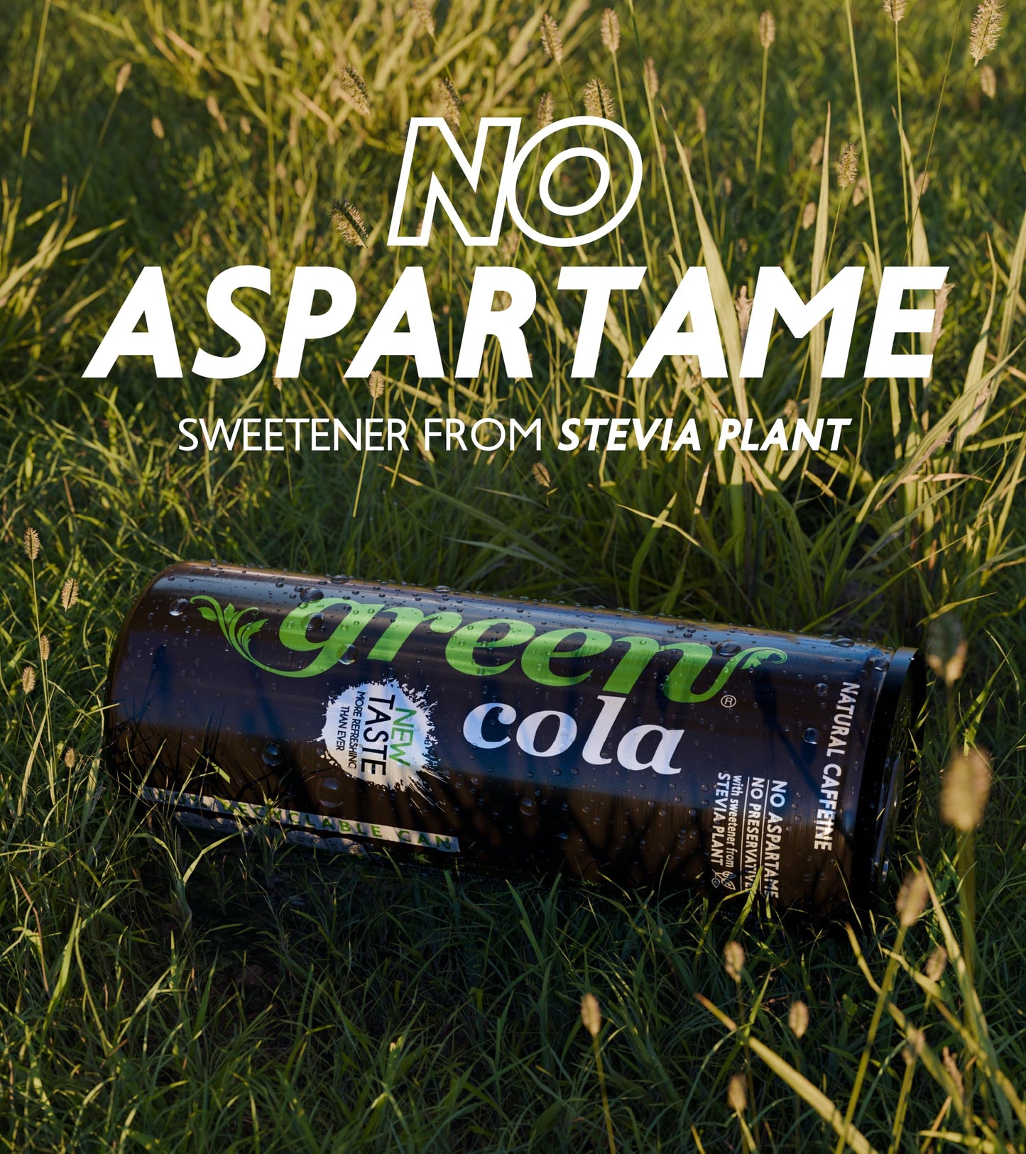 Green - Low Calorie Soft Drink - Sweetened with Stevia, Sugar-Free, Naturally Caffeinated from Green Coffee Beans, No Aspartame - Delicious and Healthy Alternative
