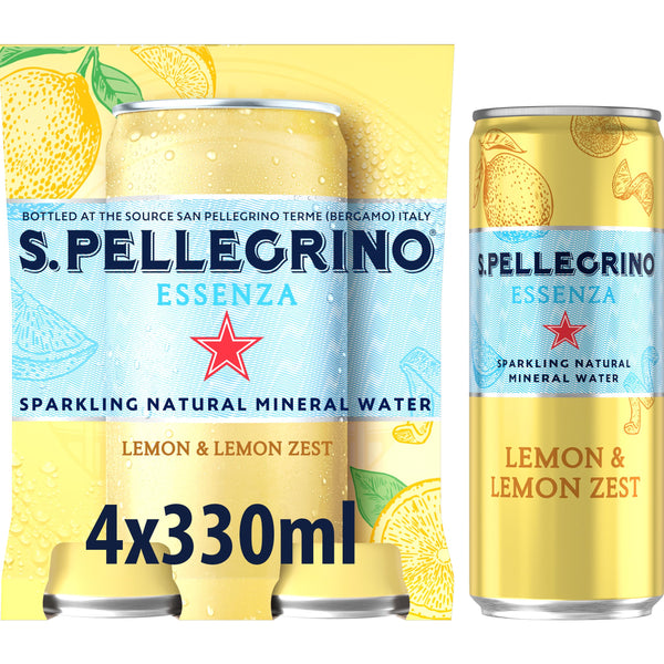 San Pellegrino Essenza Sparkling Water Lemon & Lemon, 4x330ml