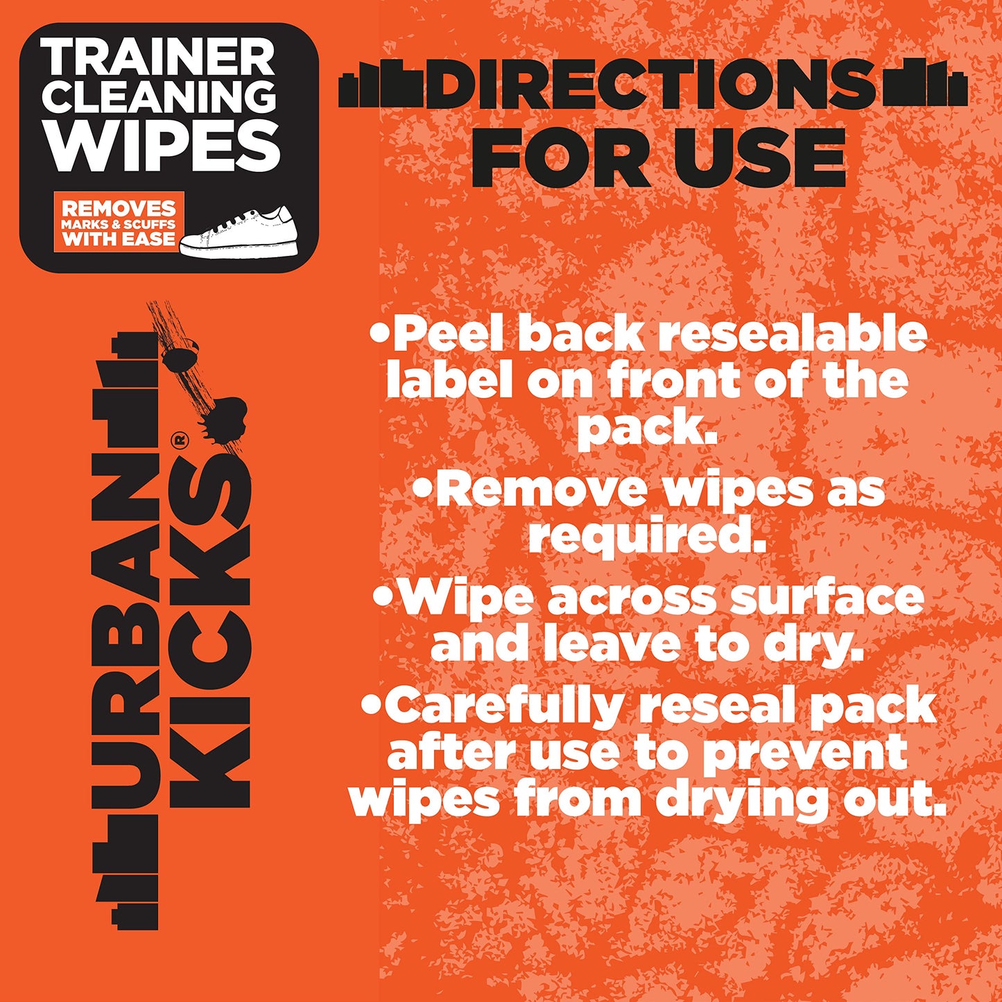 Urban Kicks Plastic Free Wipe For Trainers, Clean & Protect Wipes 30Pk