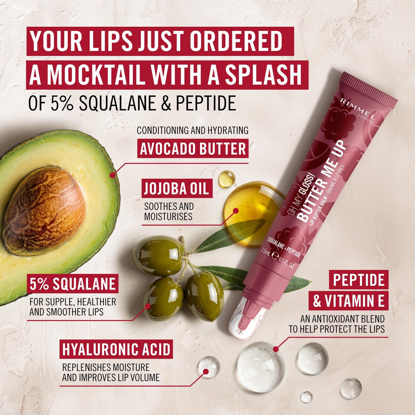 Rimmel Oh My Gloss! Butter Me Up Moisturising Lip Butter Balm Glossy Tint