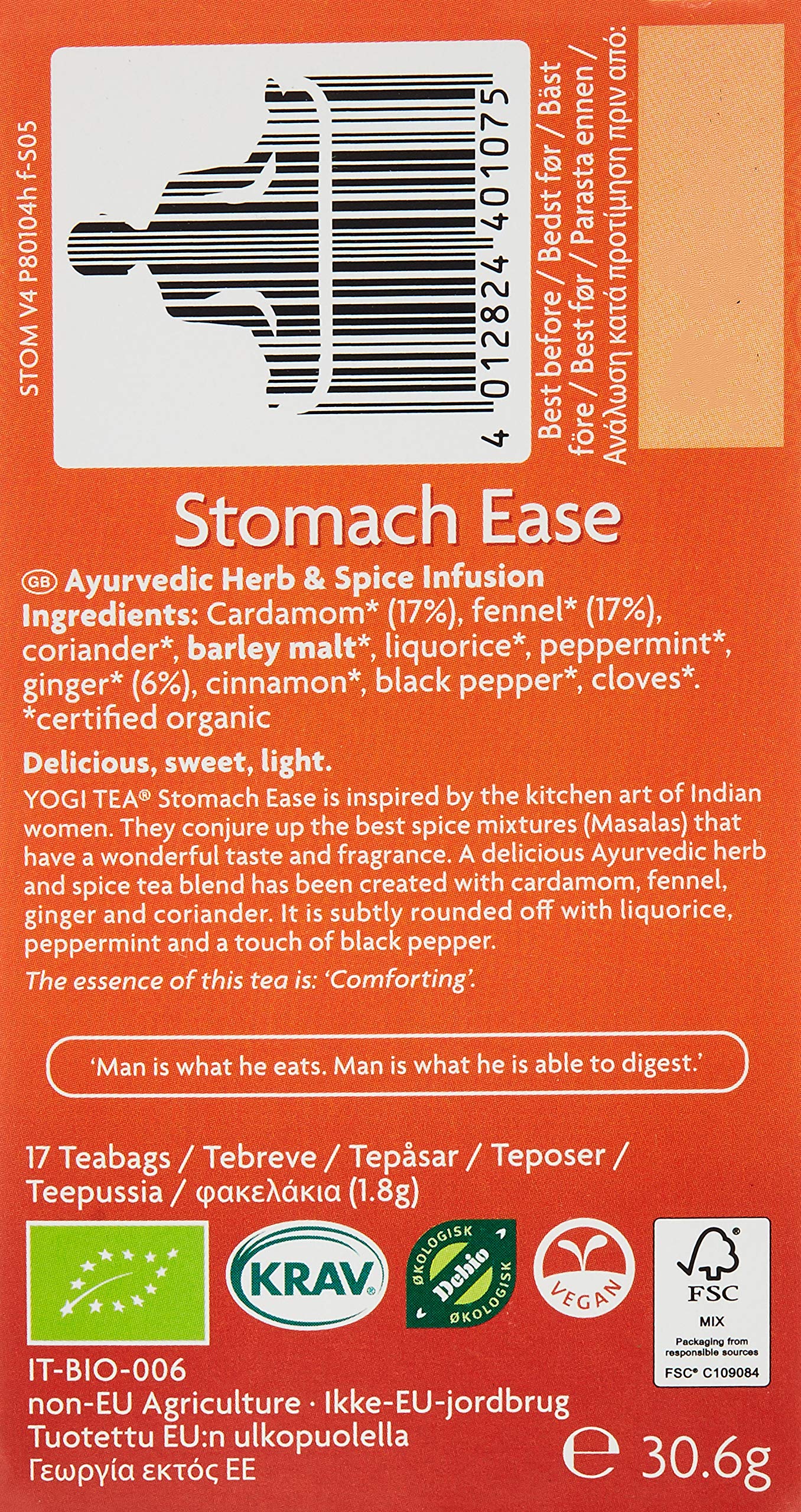 Yogi Tea Stomach Ease Organic 17 Teabags