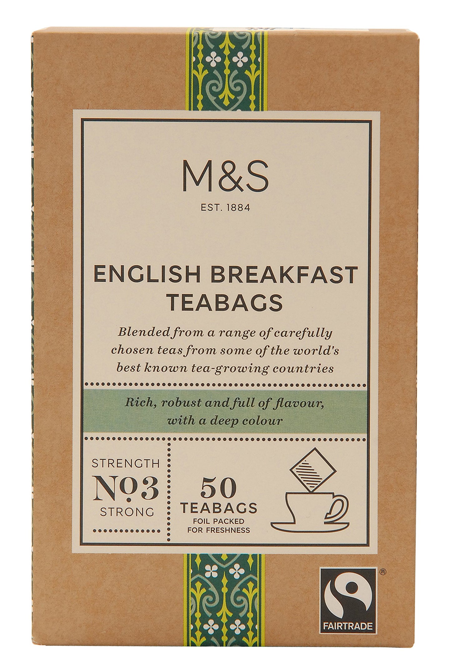MARKS & SPENCER - ENGLISH BREAKFAST 50 TEABAGS - 125G