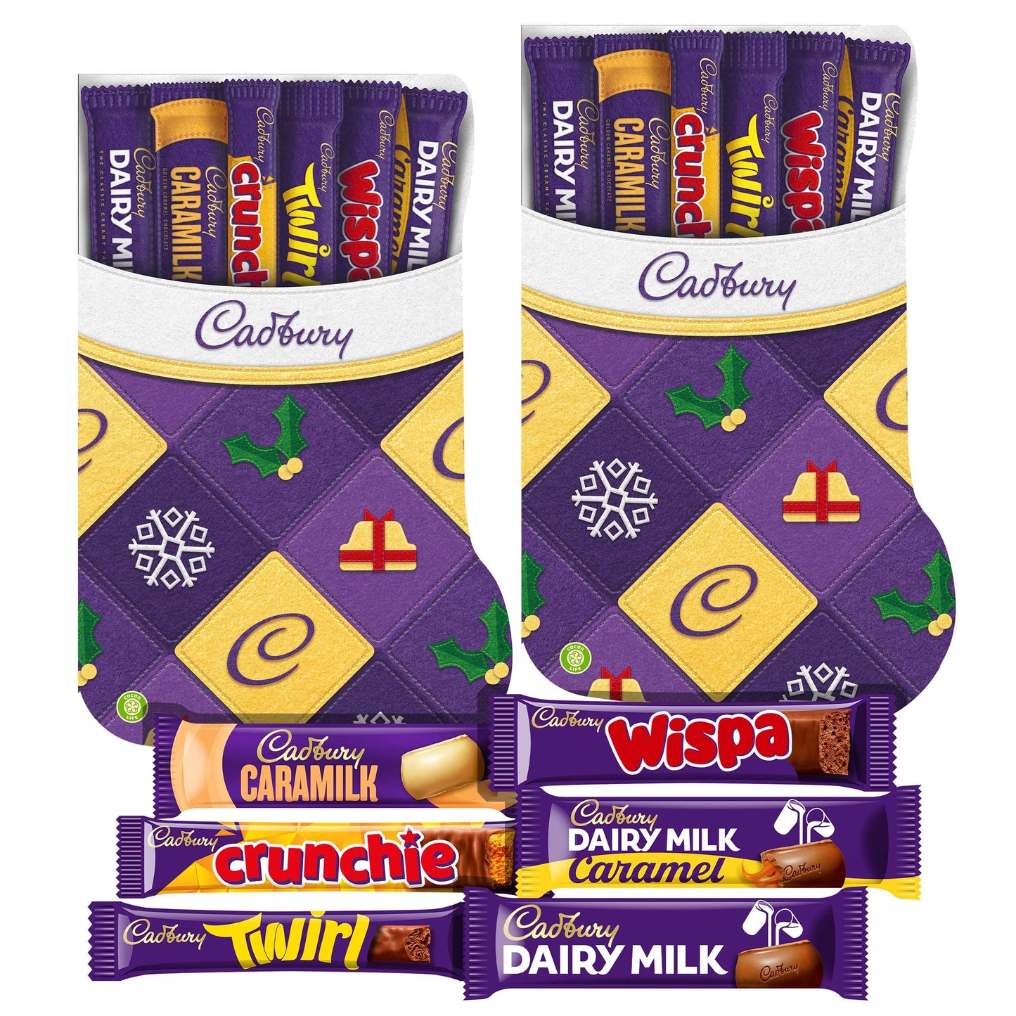 Cadbury Christmas Chocolate Selection Box Stockings 174g Bundle of 2 - By Cadbury Gifts Direct. Great stocking filler, Secret Santa or to put under the tree