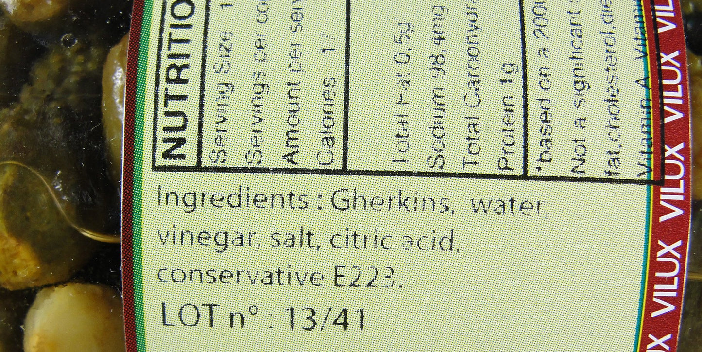 Vilux Gherkins or Cornichons in Vinegar by Vilux