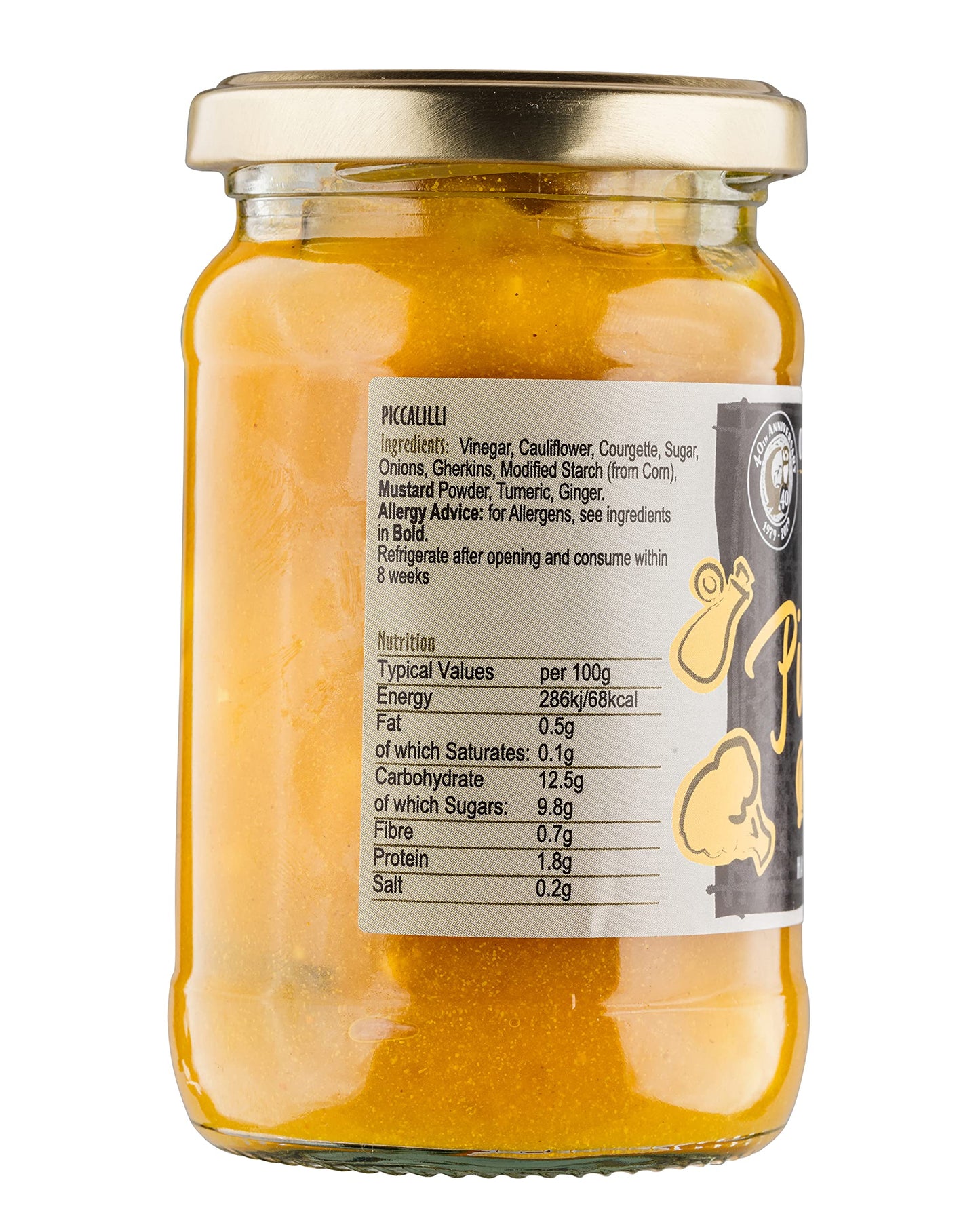 Otter Vale Piccalilli, mix of cauliflower, courgette, onion and gherkin, hand-made in Devon, gluten-free, 270g glass jar