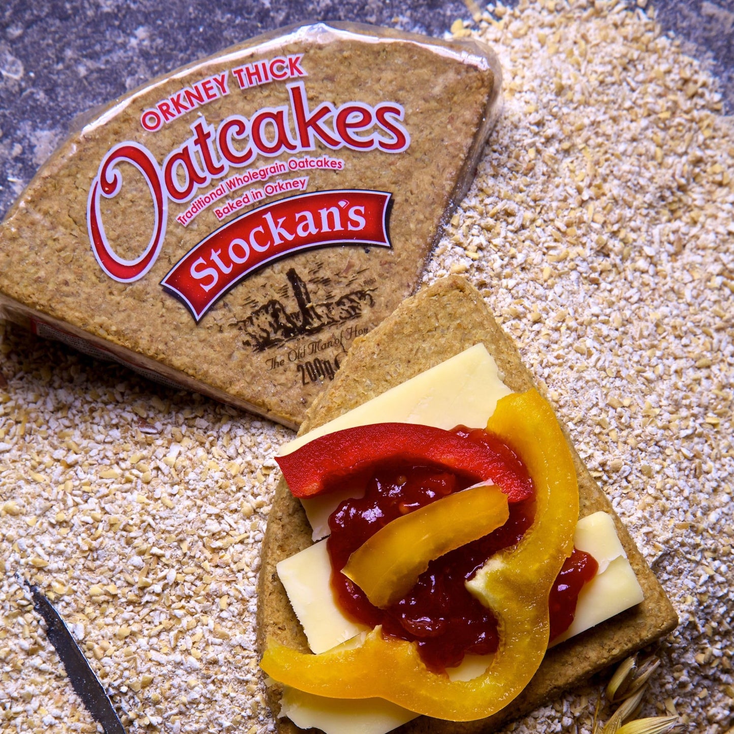 Stockans Thick Triangle Orkney Oatcakes 24 x 200 g (multipack)
