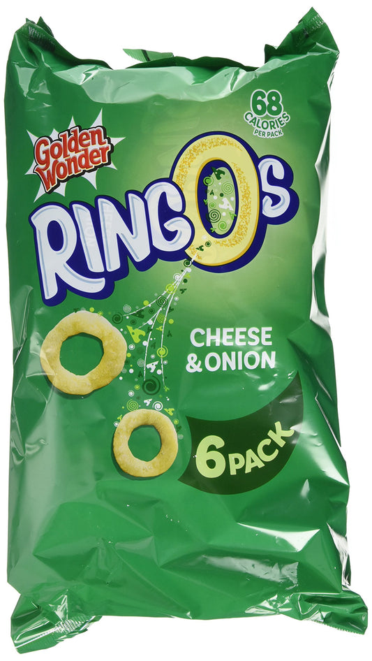 Golden Wonder Ringos Cheese and Onion, 6 x 12.5g