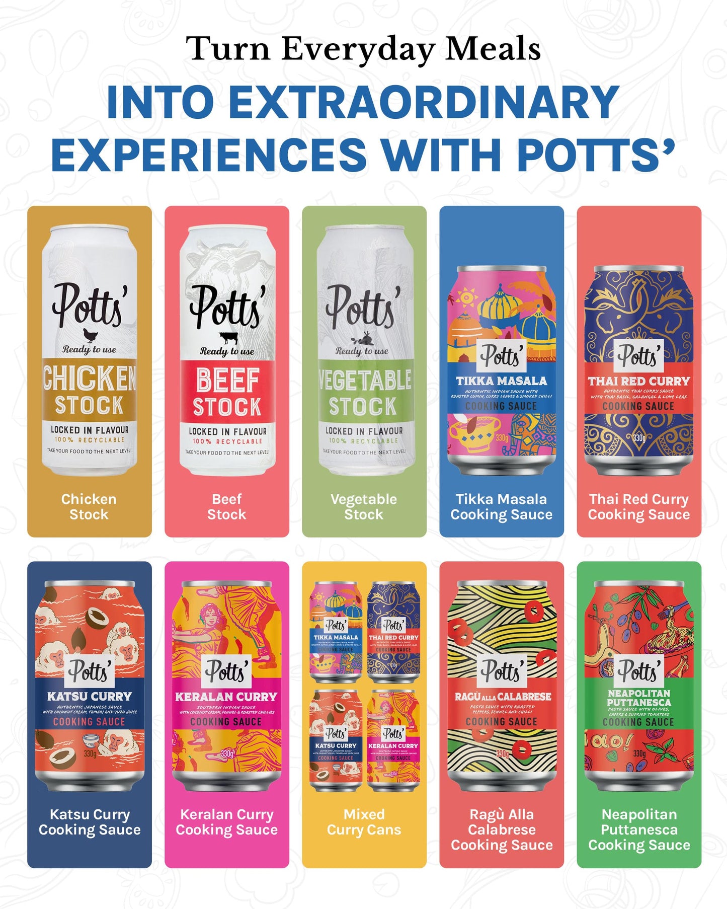 Potts’ Tikka Masala Sauce in Can, Curry Sauce Cans for Vegan & Traditional Meals Made with Roasted Cumin, Curry Leaves, & Smoked Chilli - Easy Open Can, Ready to Use Stock