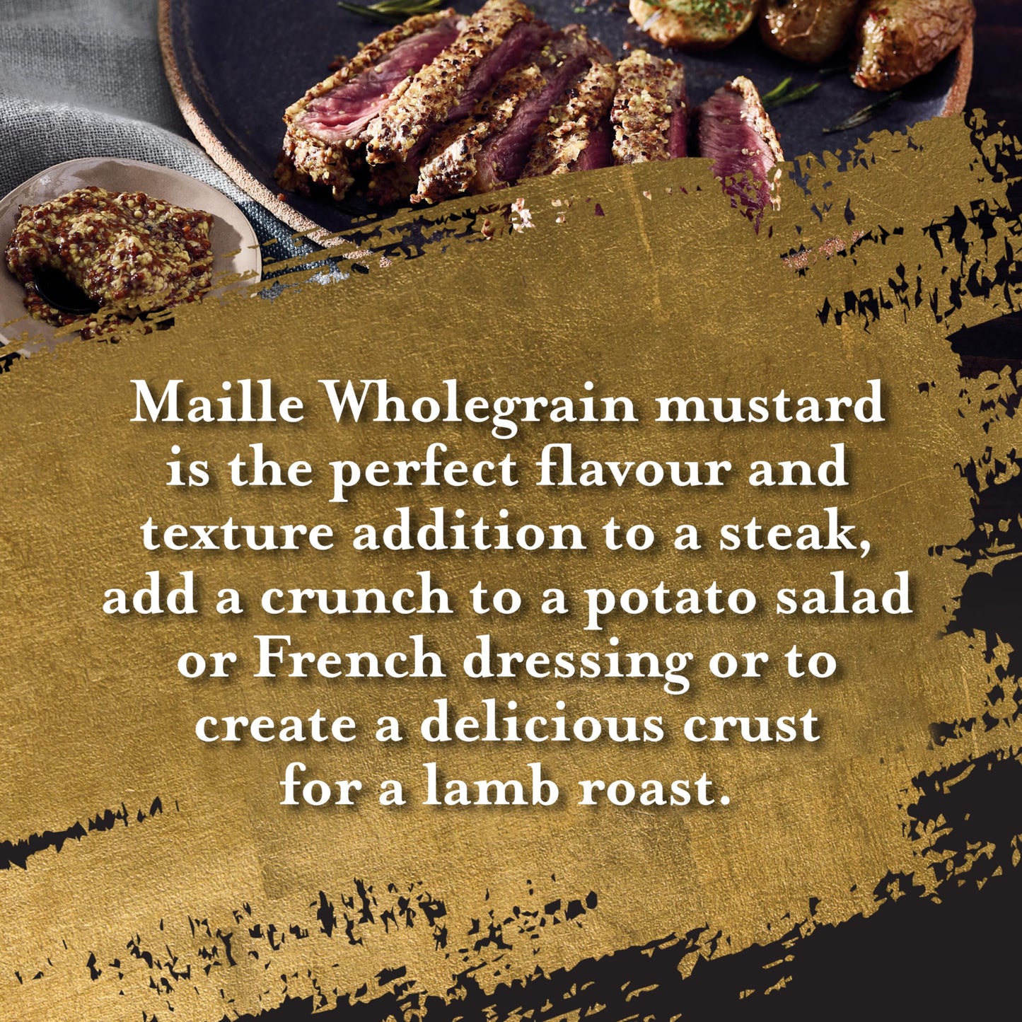 Maille Wholegrain Mustard since 1747 for pork, beef, and salad dressings 6x 210 g