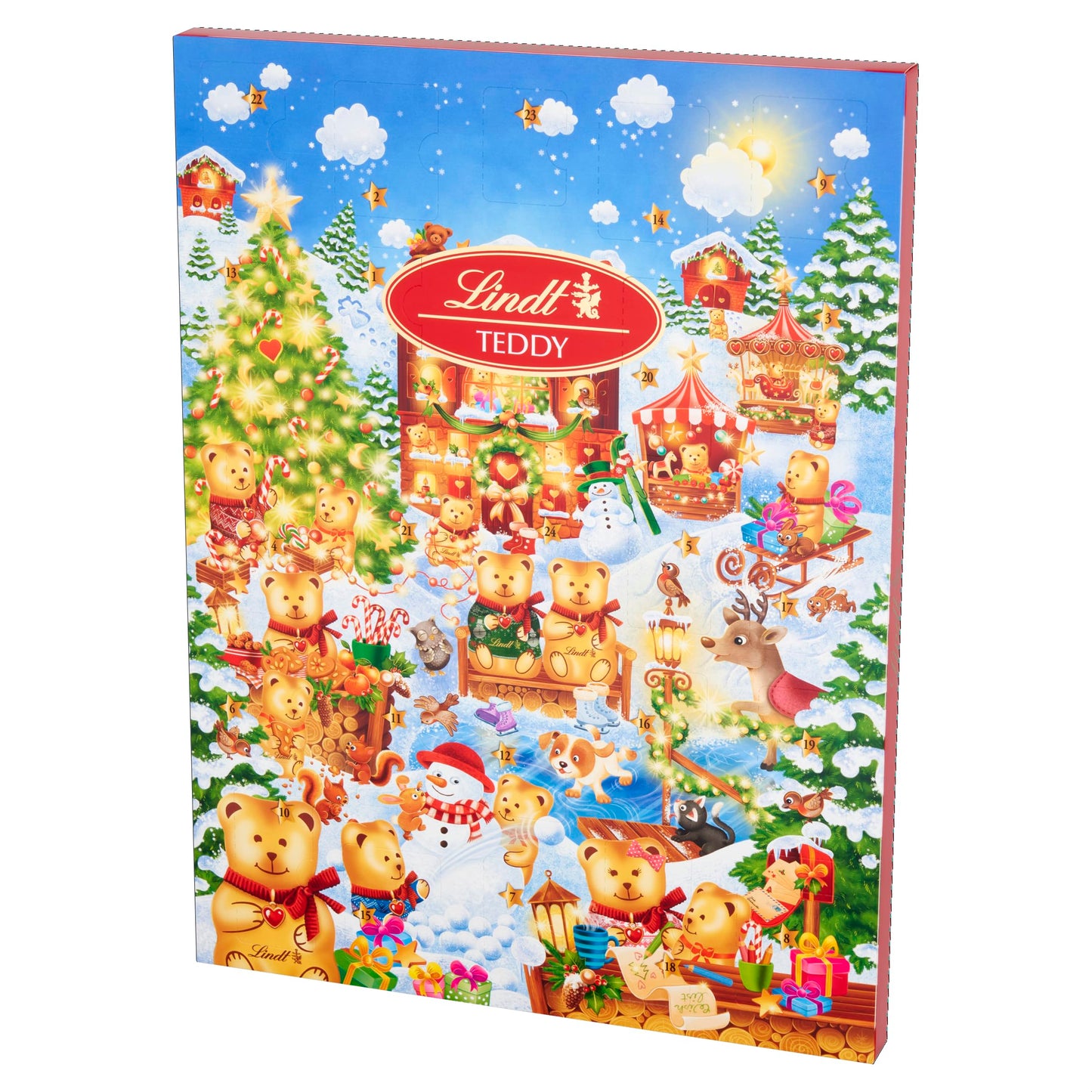 Lindt Teddy Winter Wonderland Advent Calendar 2025 – Medium 170g – 24 Milk & White Chocolates – Gift for Him & Her