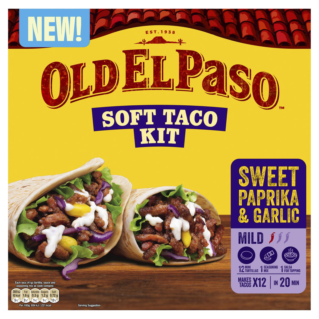 Old El Paso Soft Taco Sweet Paprika & Garlic Kit 499G