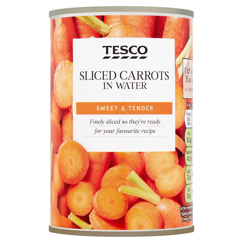 Tesco Sliced Carrots In Water, 300g
