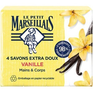 Le Petit Marseillais Extra Gentle Vanilla bar Soap (4 x 100g)