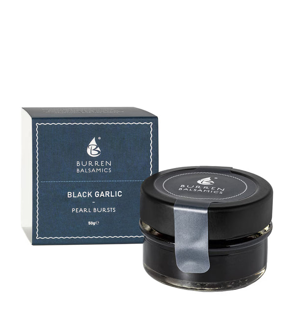 Burren Balsamic Black Garlic-Infused Balsamic Vinegar of Modena Pearl Bursts - 50g