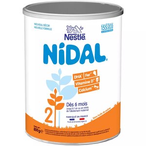 Nestle Nidal 2 lait 2ème Age en Poudre ès 6 mois 800g
