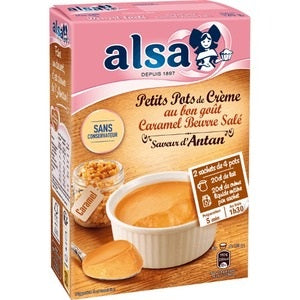 Alsa Preparation Petits Pots Creme Caramel Beurre Sale "Saveur d'Antan" 120g