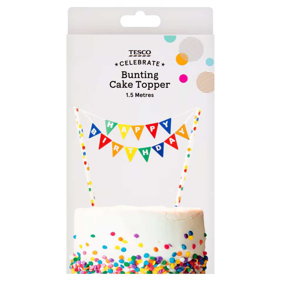 Tesco Birthday Bunting Cake Topper Brights
