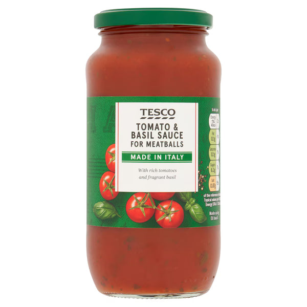 Tesco Tomato & Basil Sauce For Meatballs, 500g