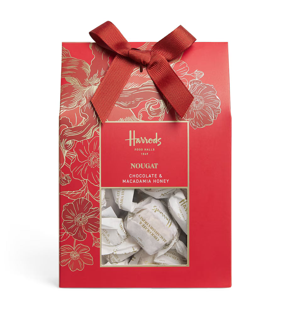 Harrods Chocolate and Macadamia Honey Nougat Box 160g