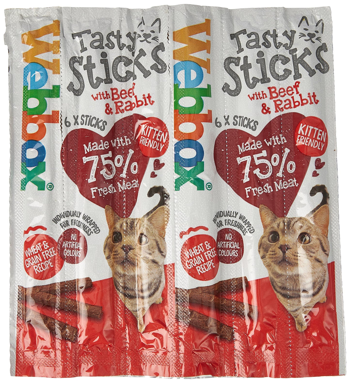 Webbox Cats Delight Tasty Cat Sticks with Beef & Rabbit, 30g