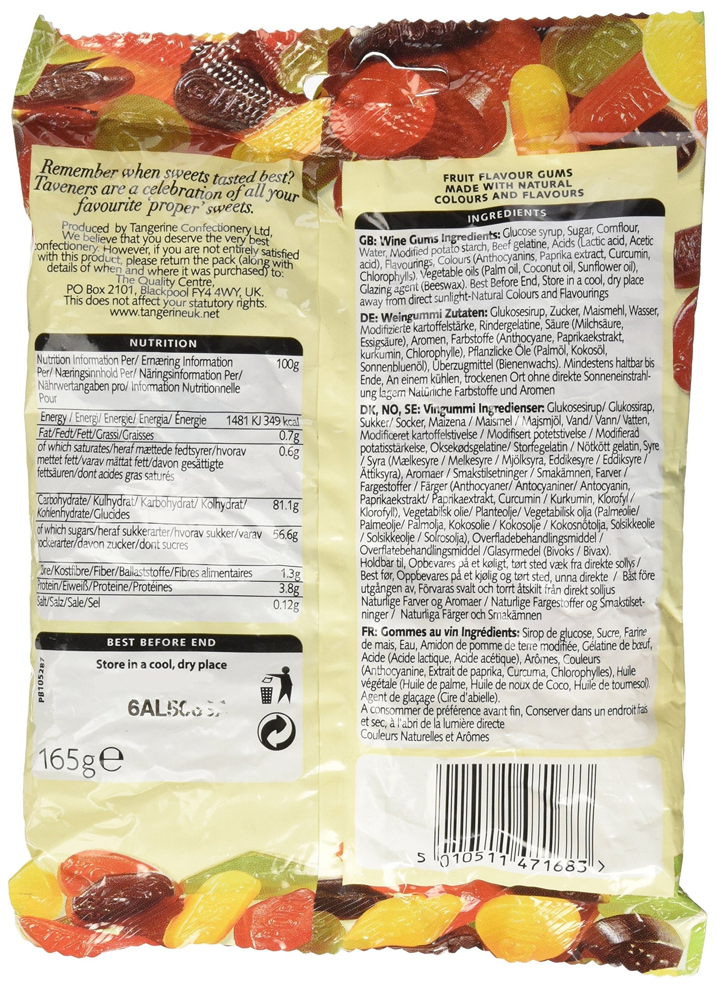 Taveners Wine Gums 165 g