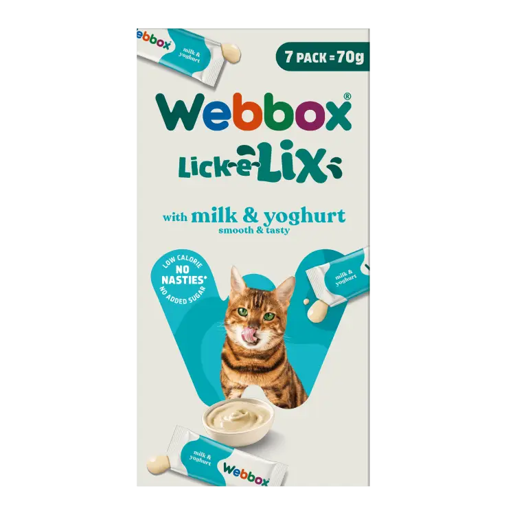 Webbox Lick-e-Lix with Milk & Yoghurt Cat Treats, 70g - 7 Sachets