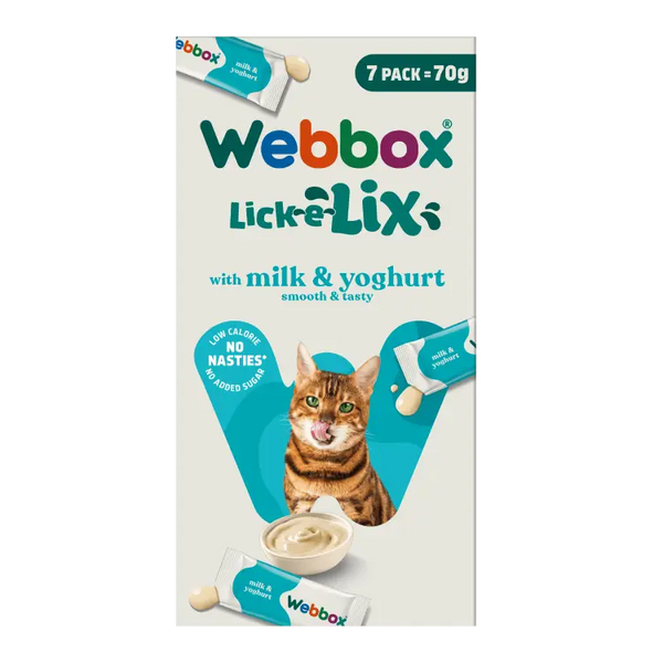 Webbox Lick-e-Lix with Milk & Yoghurt Cat Treats, 70g - 7 Sachets