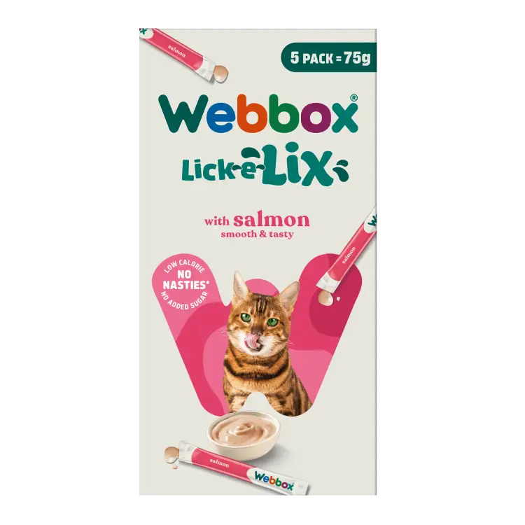 Webbox Lick-e-Lix Salmon Cat Treats, 75g - 5 Sachets