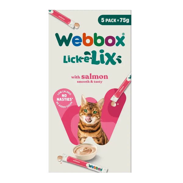 Webbox Lick-e-Lix Salmon Cat Treats, 75g - 5 Sachets